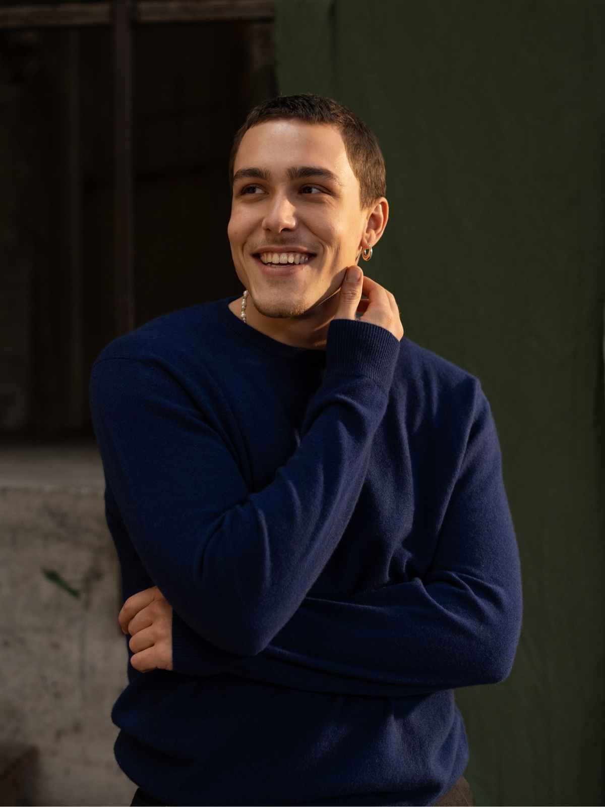 Visitor Clothing Men's Cashmere Sweater Midnight Blue