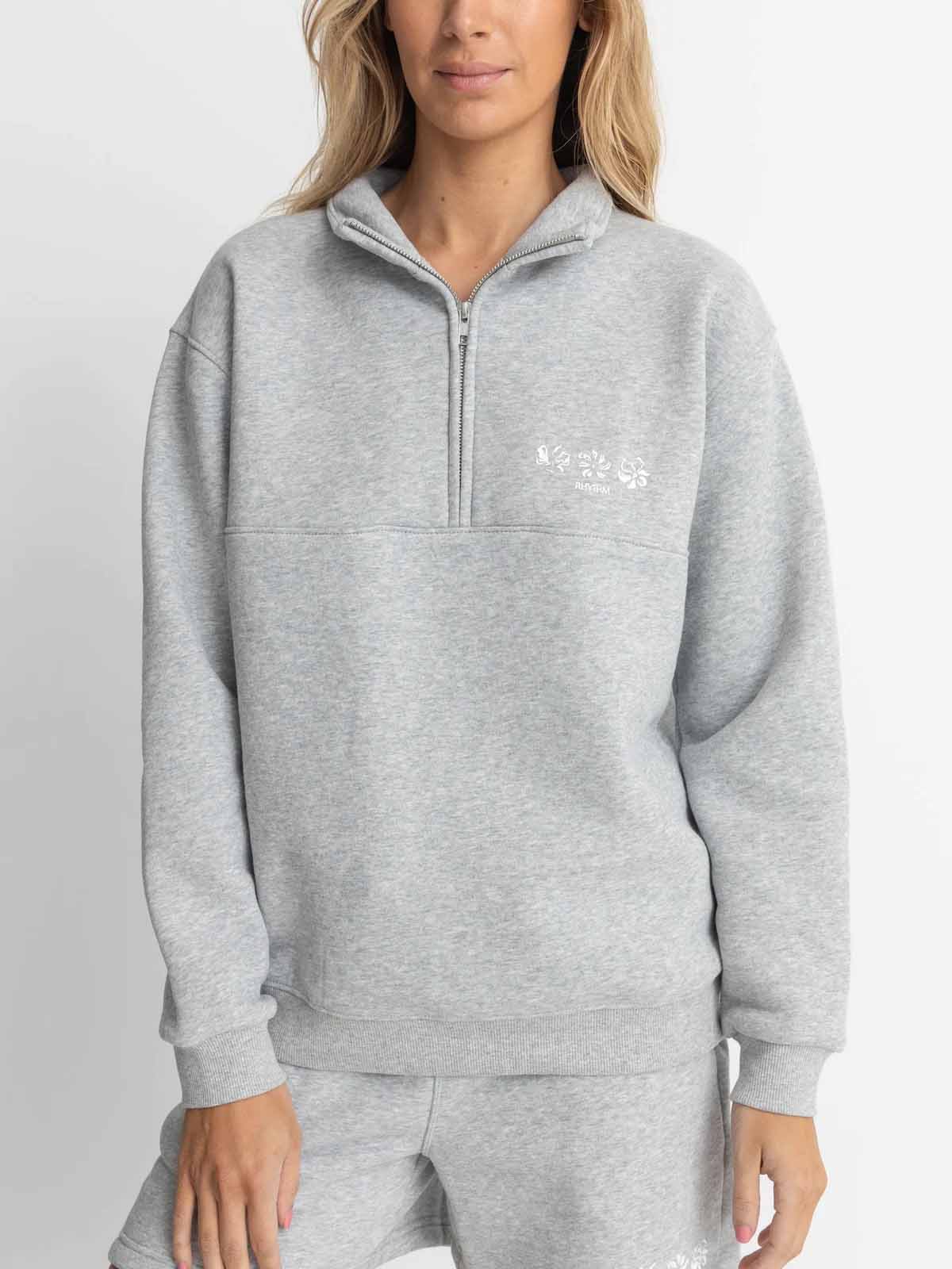Rhythm Women's Pacifica 1/4 Zip Fleece Grey