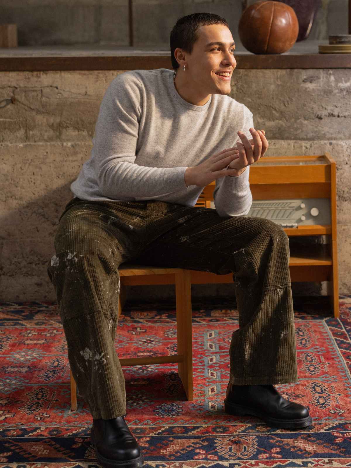 Visitor Clothing Men's Cashmere Sweater Foggy