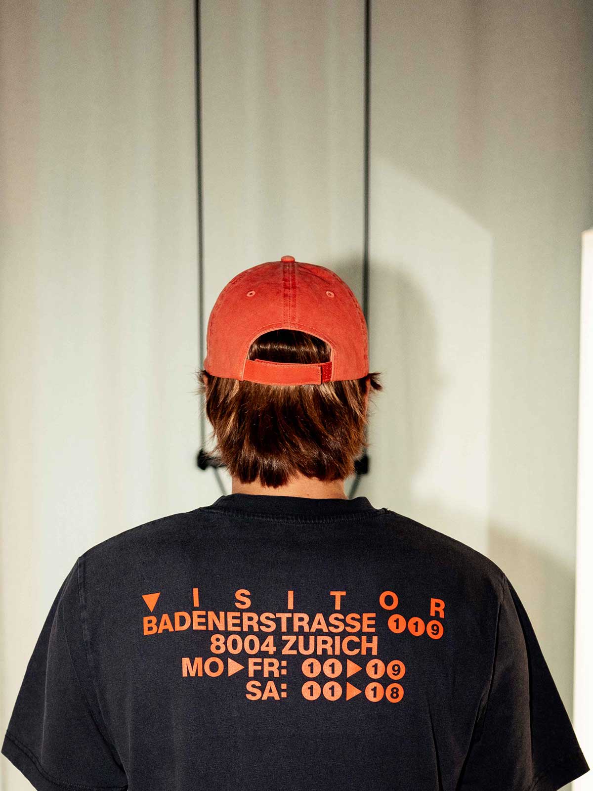 Visitor Clothing Address T-Shirt Dyed Black