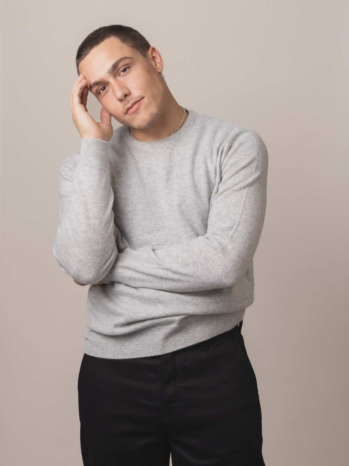 Visitor Clothing Men's Cashmere Sweater Foggy