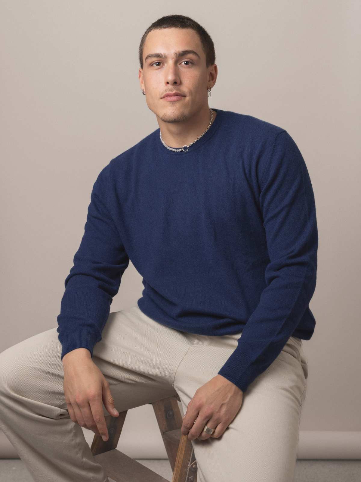 Visitor Clothing Men's Cashmere Sweater Midnight Blue