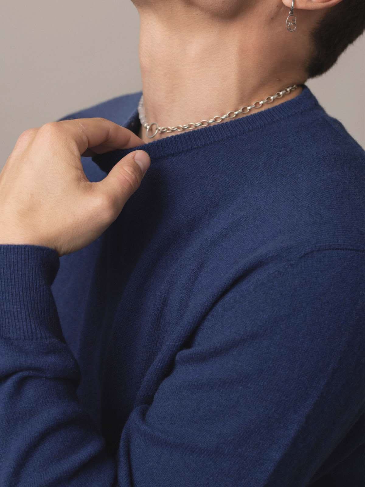 Visitor Clothing Men's Cashmere Sweater Midnight Blue