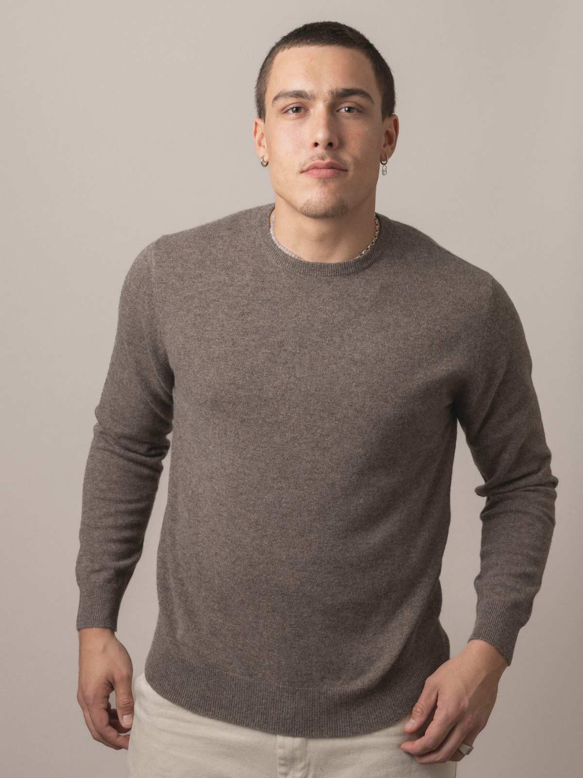 Visitor Clothing Men's Cashmere Sweater Otter