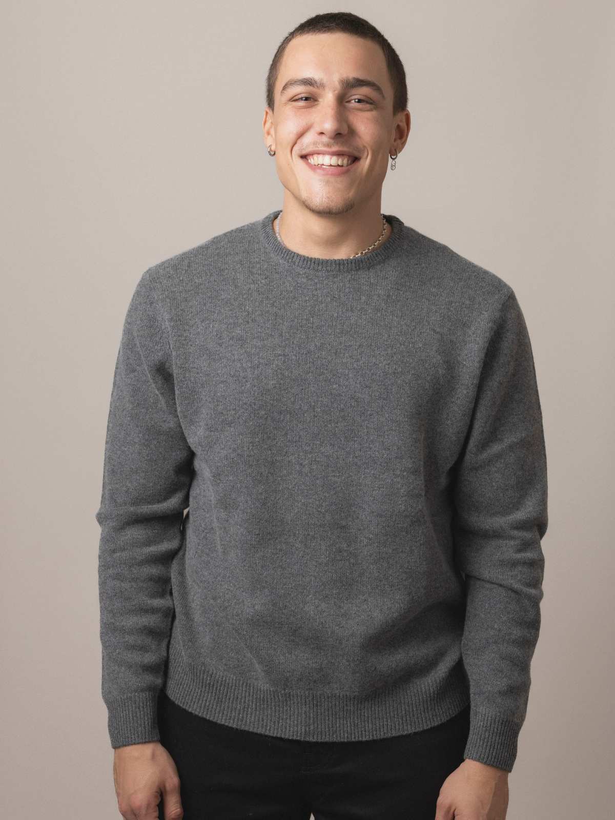 Visitor Clothing Men's Merino Cashmere Sweater Dark Grey