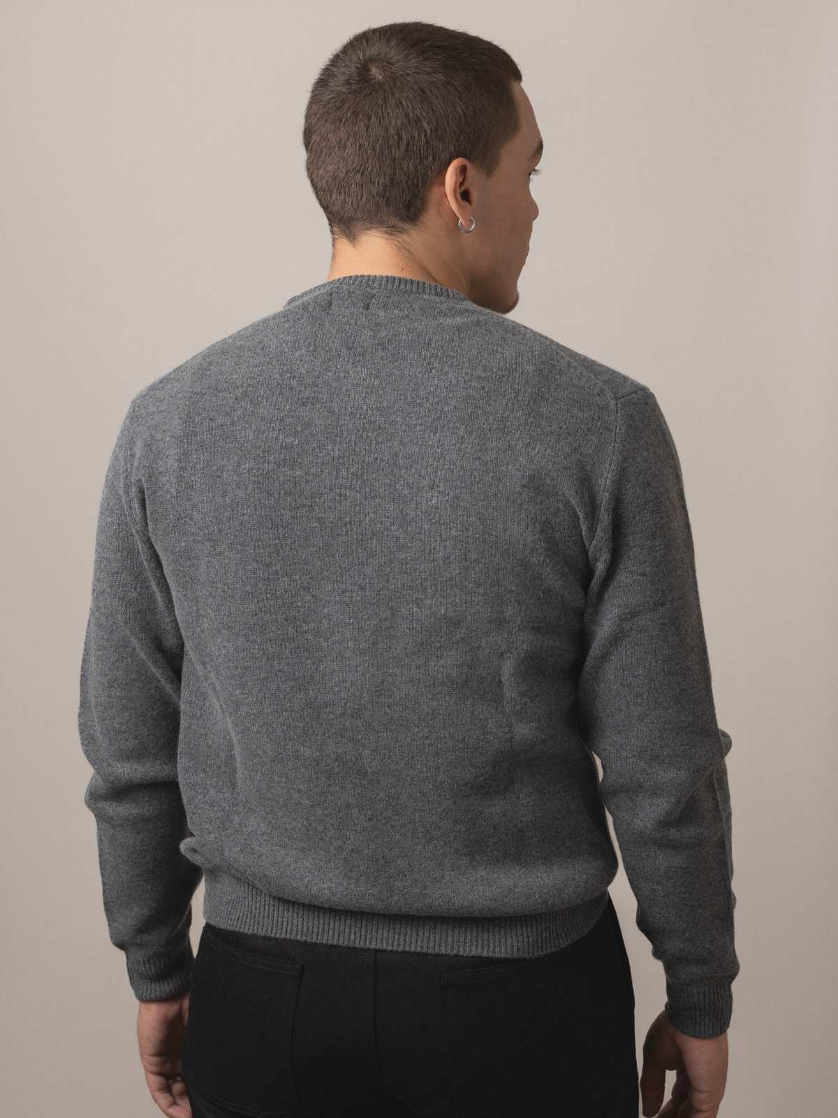 Visitor Clothing Men's Merino Cashmere Sweater Dark Grey