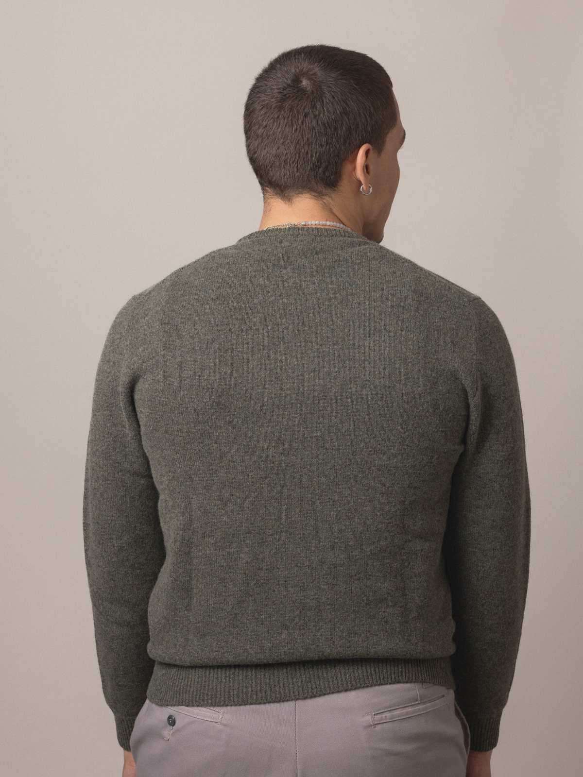Visitor Clothing Men's Merino Cashmere Sweater Seaweed