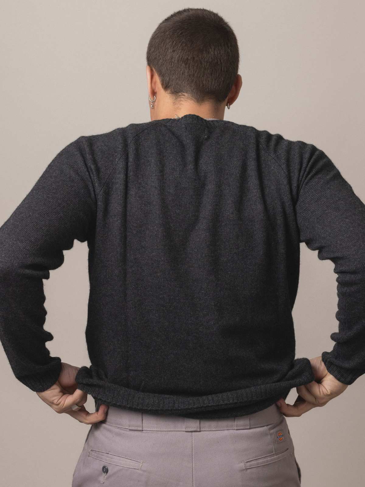 Visitor Clothing Men's Wool Yak Cashmere Sweater Charcoal