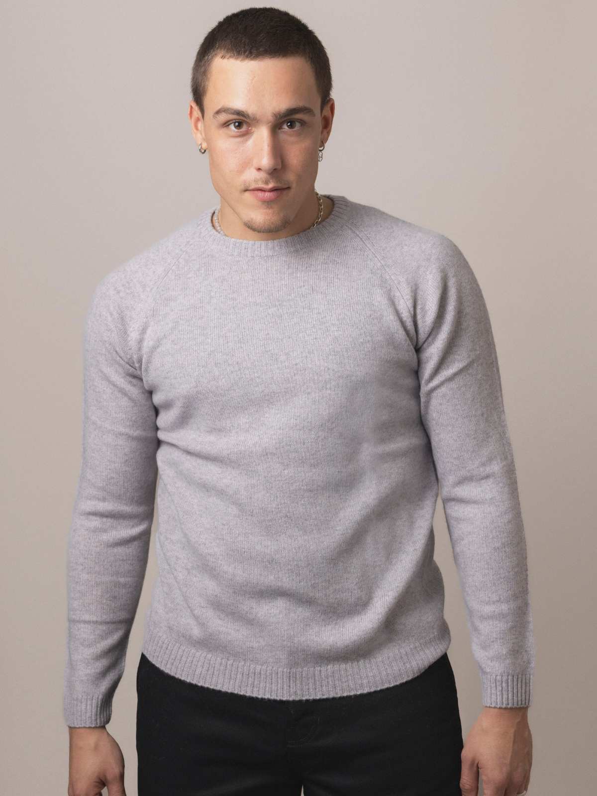 Visitor Clothing Men's Wool Yak Cashmere Sweater Foggy