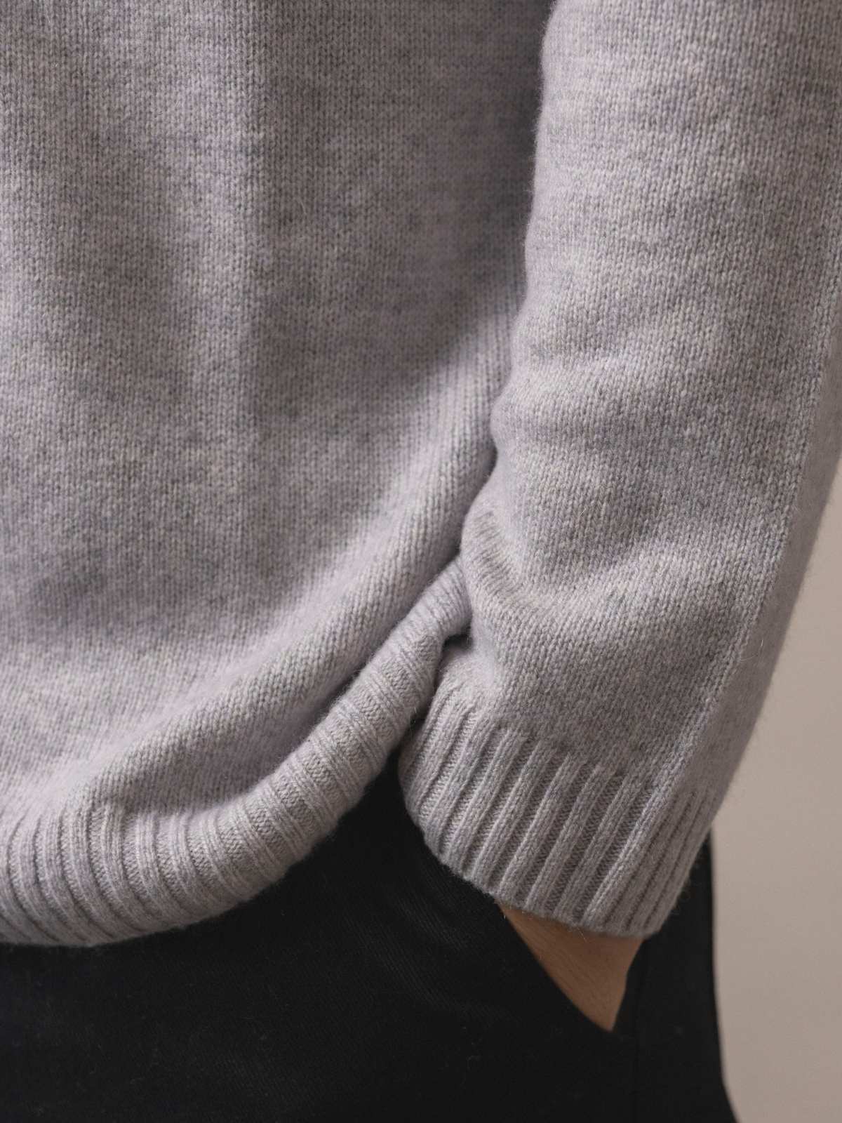 Visitor Clothing Men's Wool Yak Cashmere Sweater Foggy