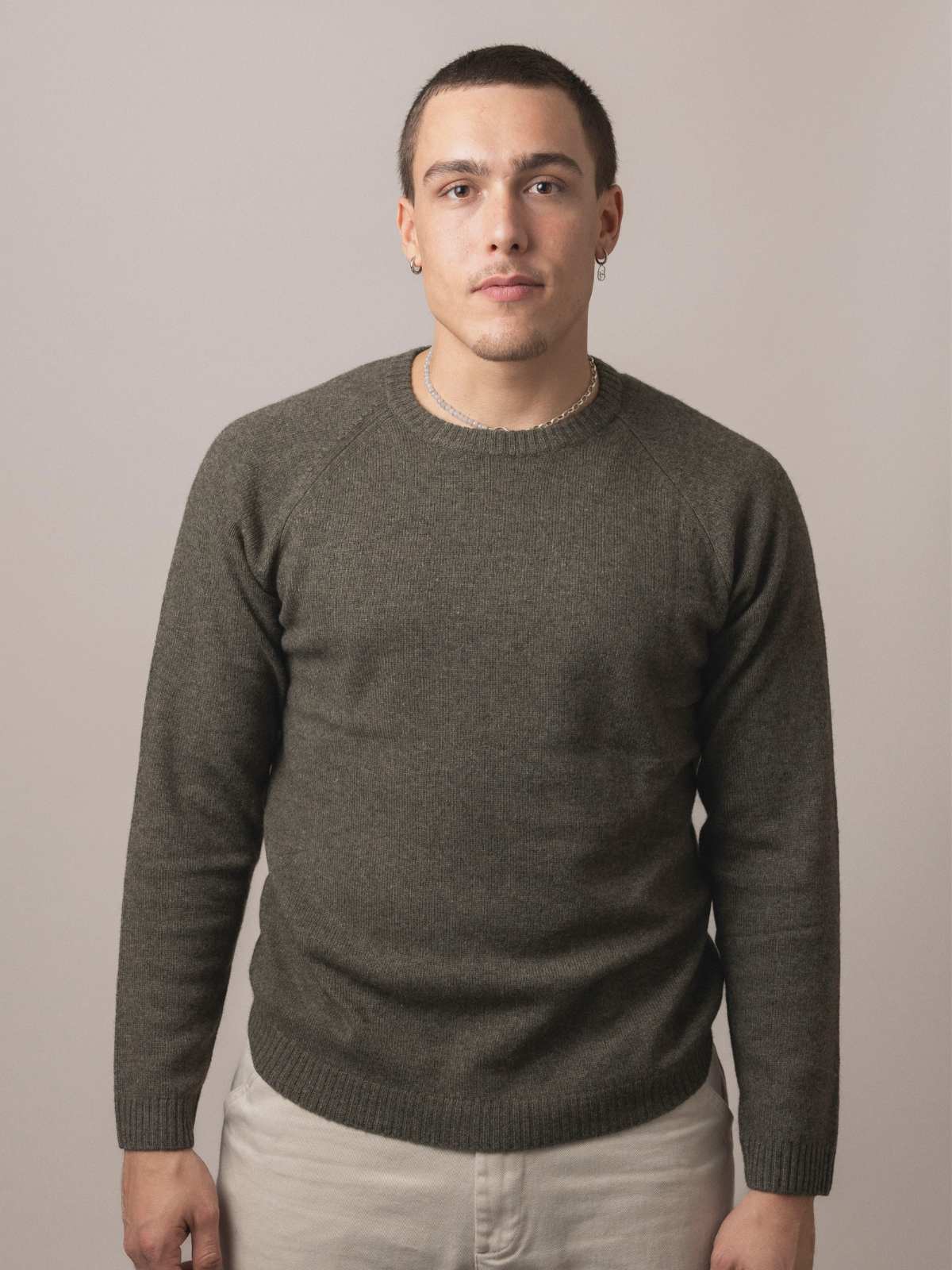 Visitor Clothing Men's Wool Yak Cashmere Sweater Seaweed