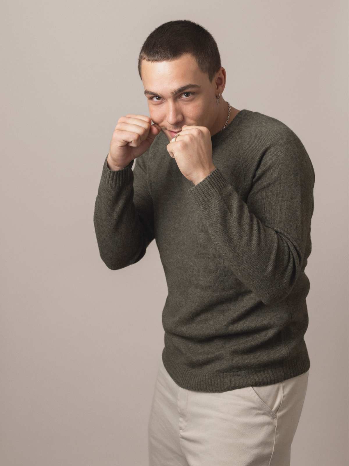 Visitor Clothing Men's Wool Yak Cashmere Sweater Seaweed