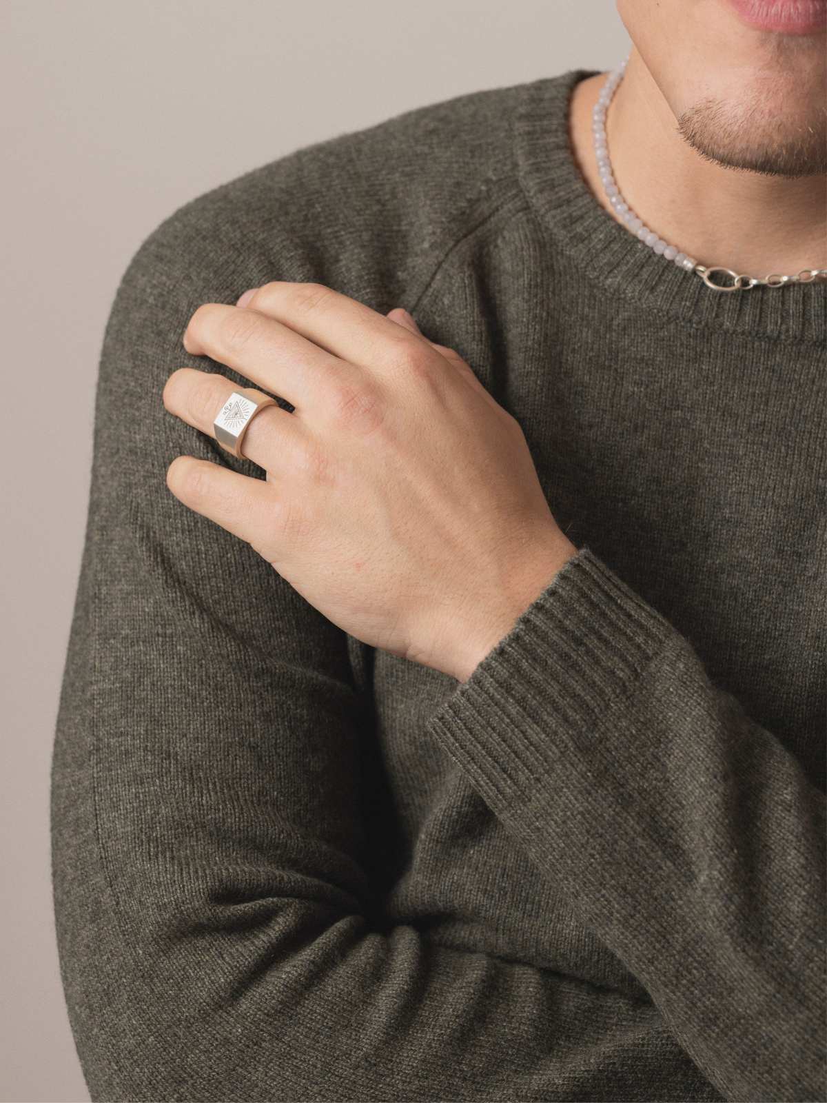 Visitor Clothing Men's Wool Yak Cashmere Sweater Seaweed