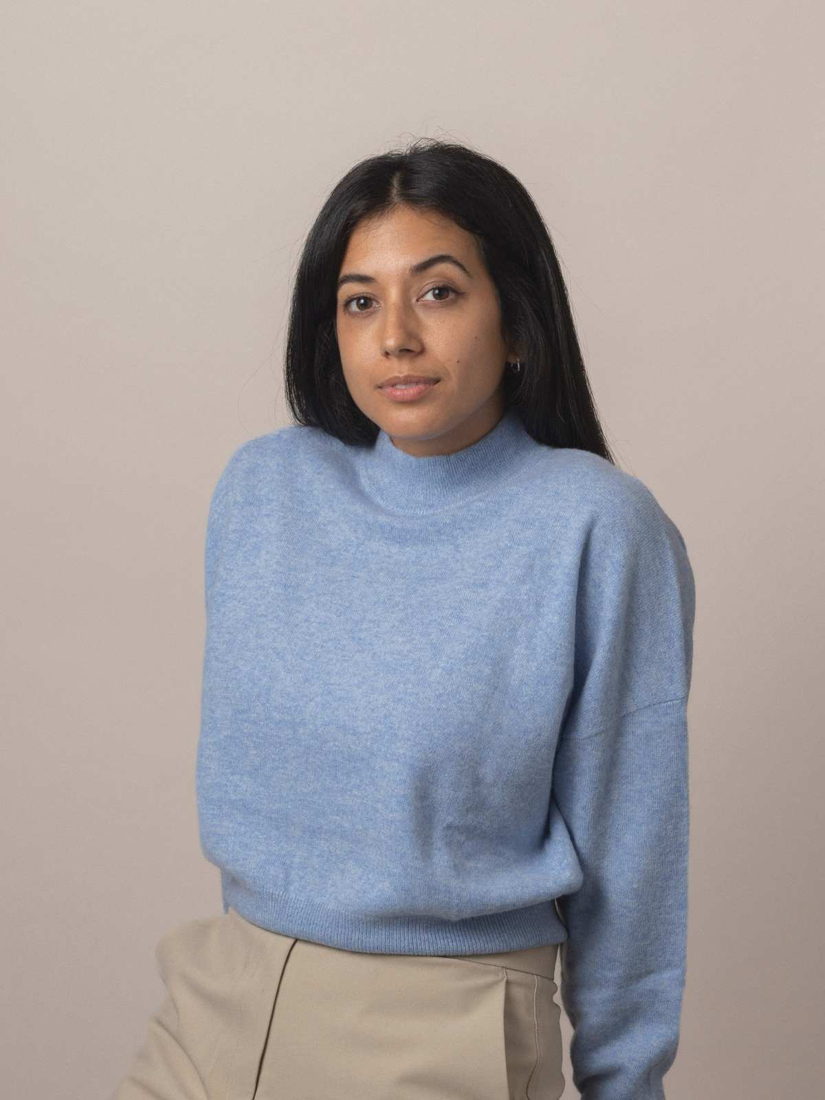 Visitor Clothing Women's Cashmere Sweater Stonewash Blue