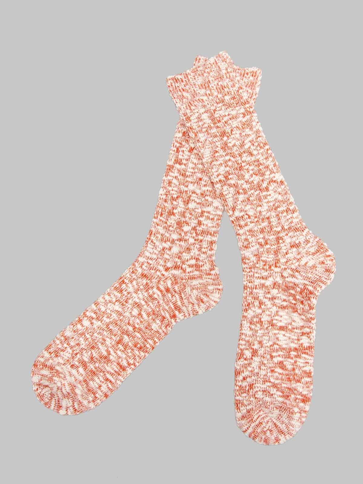 Anonymousism Light Weight Slub Crew Socks Red (42-46)