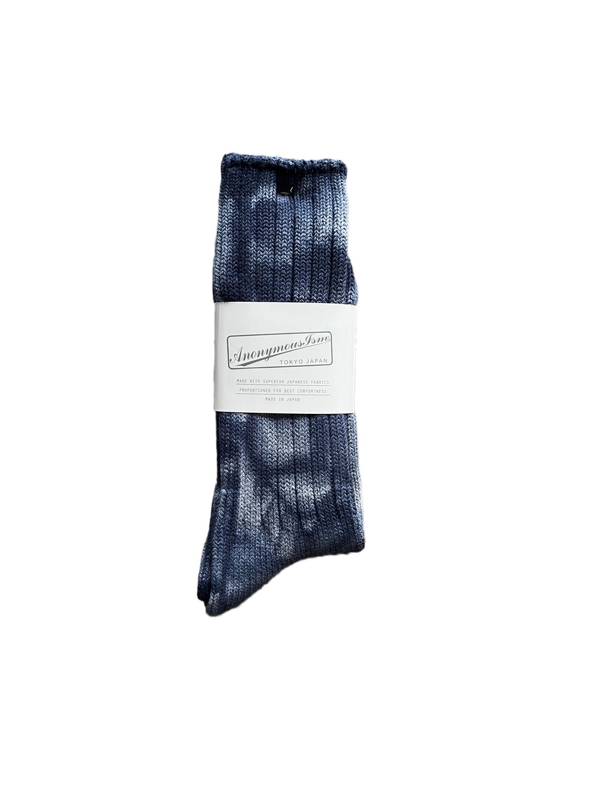 Anonymous Ism Uneven Dyed Crew Socks Navy (38-42)
