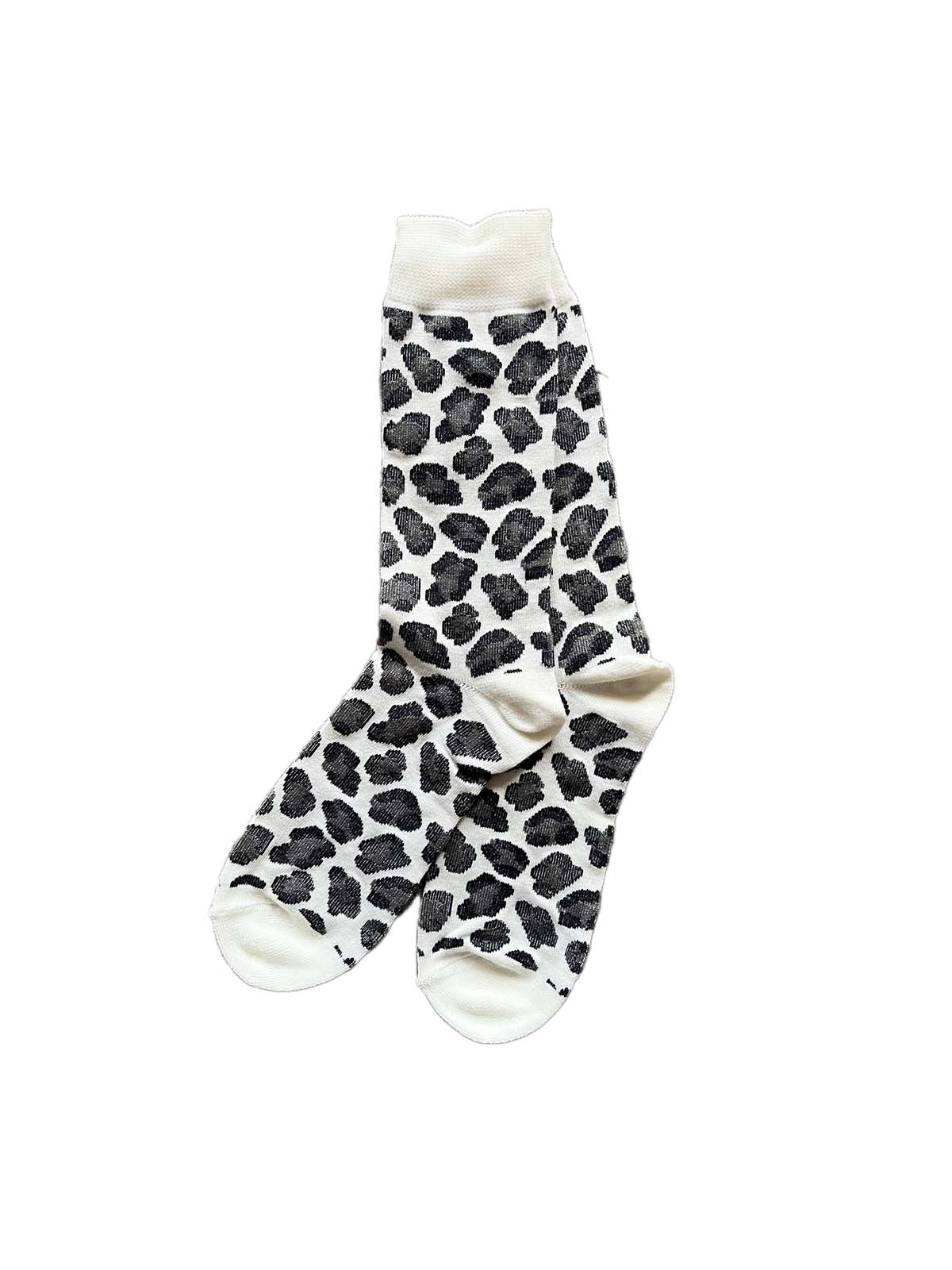 Anonymous Ism Wool Animal Crew Socks Ivory (38-42)