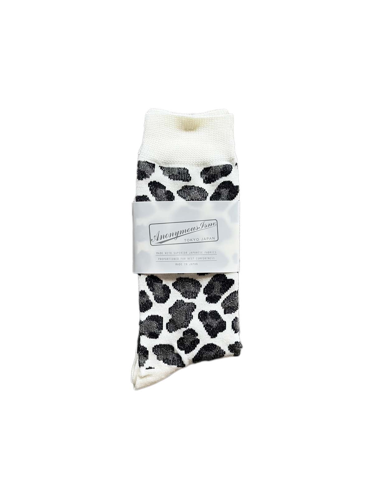 Anonymous Ism Wool Animal Crew Socks Ivory (38-42)