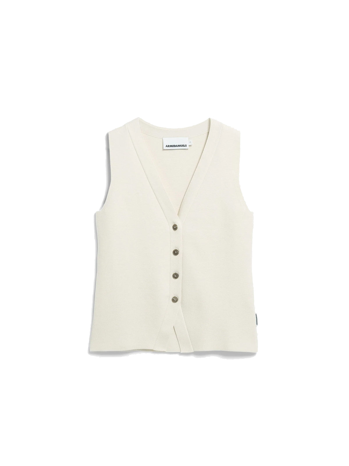 Armedangels Compact Buttoned Knit Vest Oatmilk