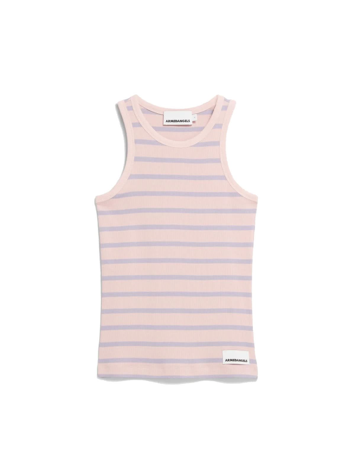Armedangels Kanitaa Stripes Ripp-Top Rosalilly Misty Morning