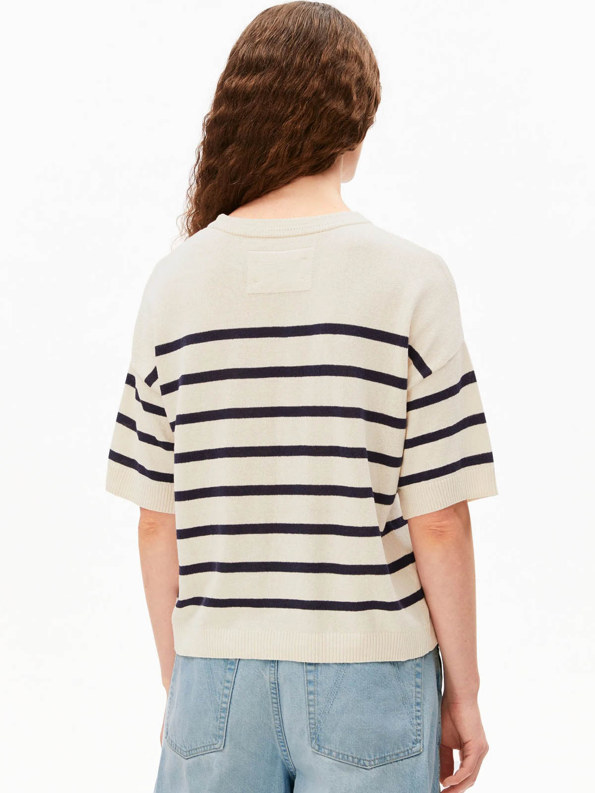 Armedangels Linen Blend Knit Sweater Undyed-Tinted Navy