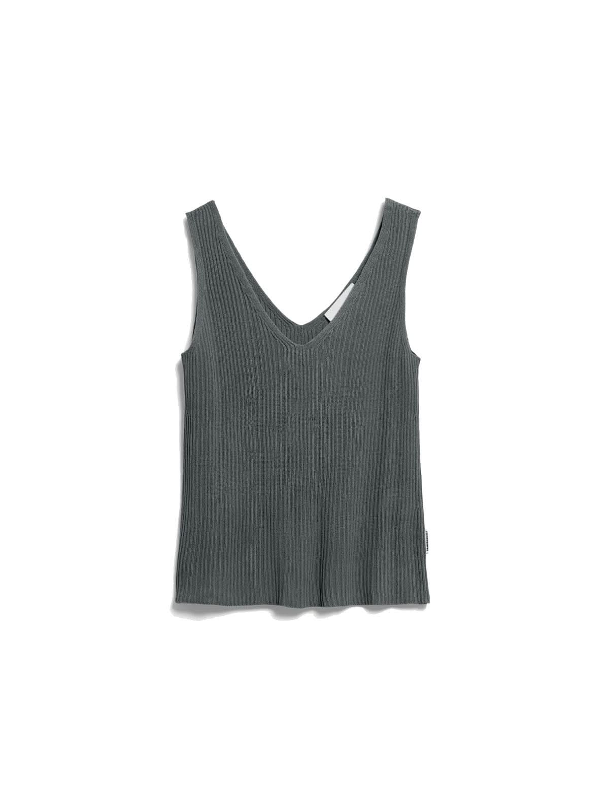 Armedangels Linen Blend Knit Top Space Steel