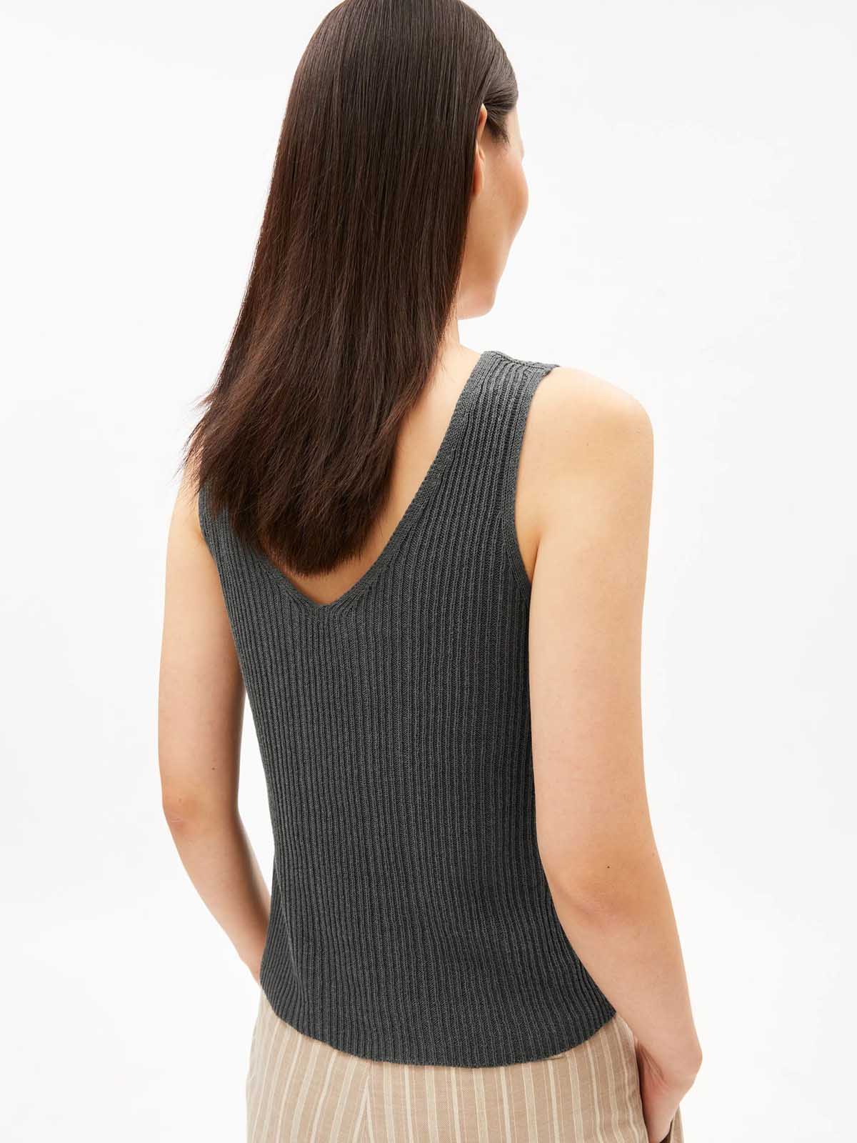 Armedangels Linen Blend Knit Top Space Steel
