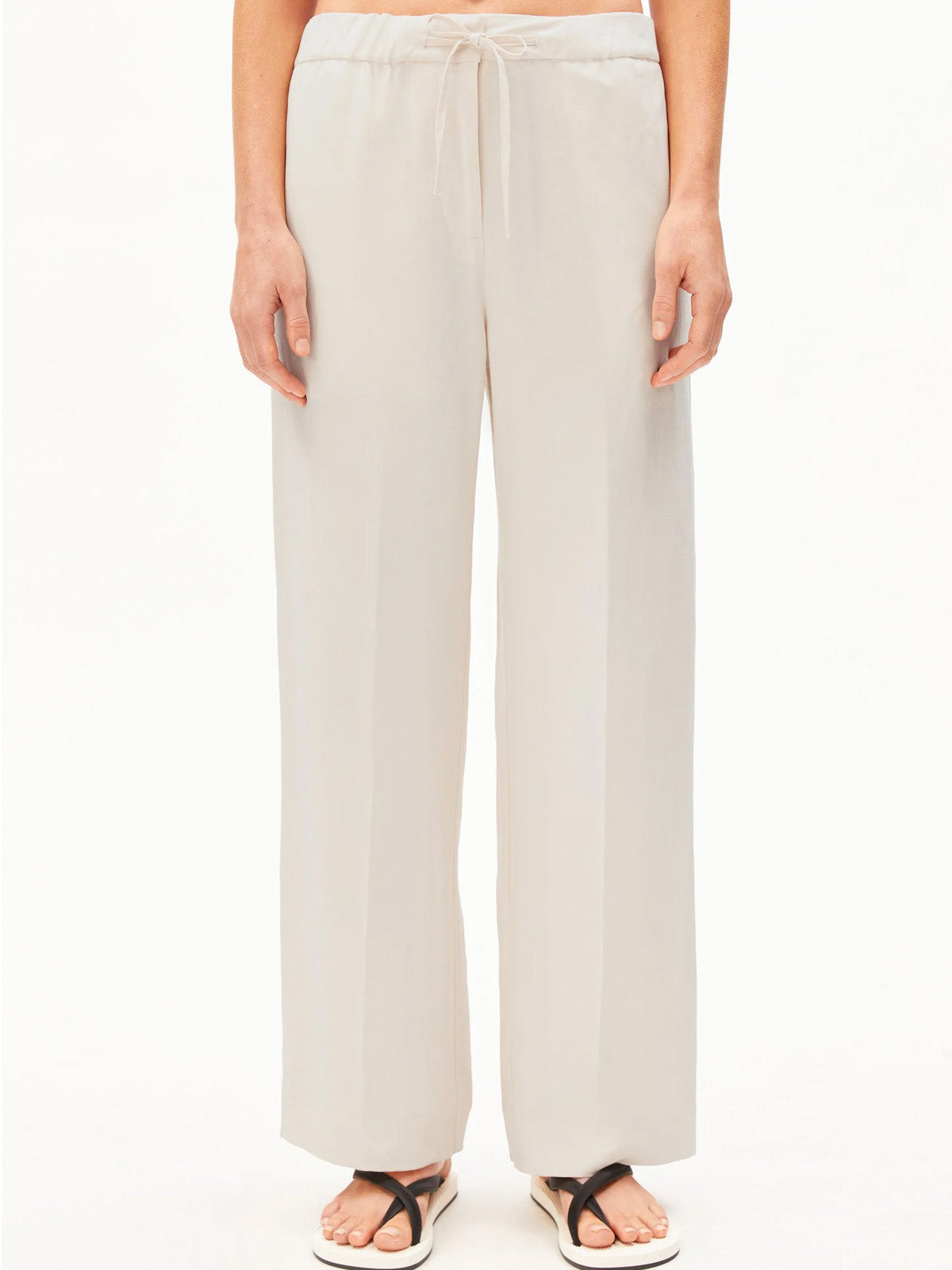 Armedangels Linen Blend Straight Leg Pant Oatmilk