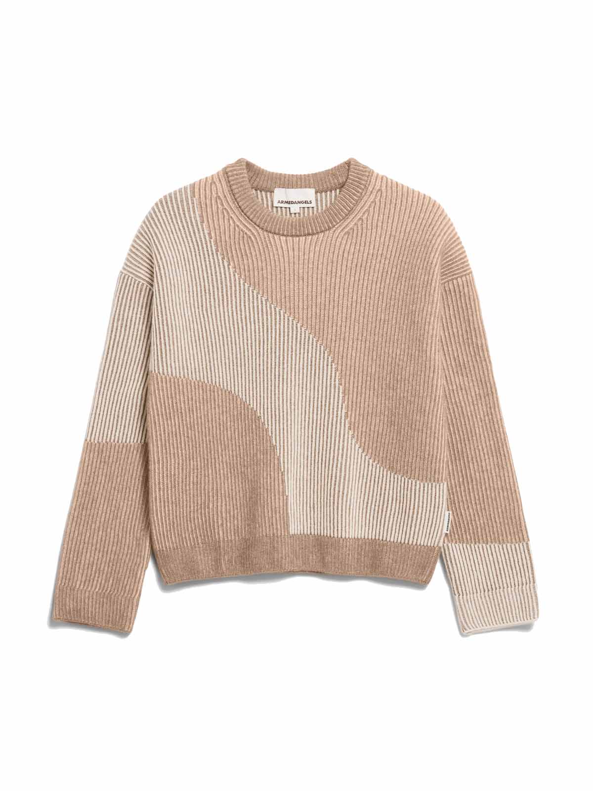Armedangels Mayraa Vanise Pullover Loose Fit Camel Melange Oatmilk