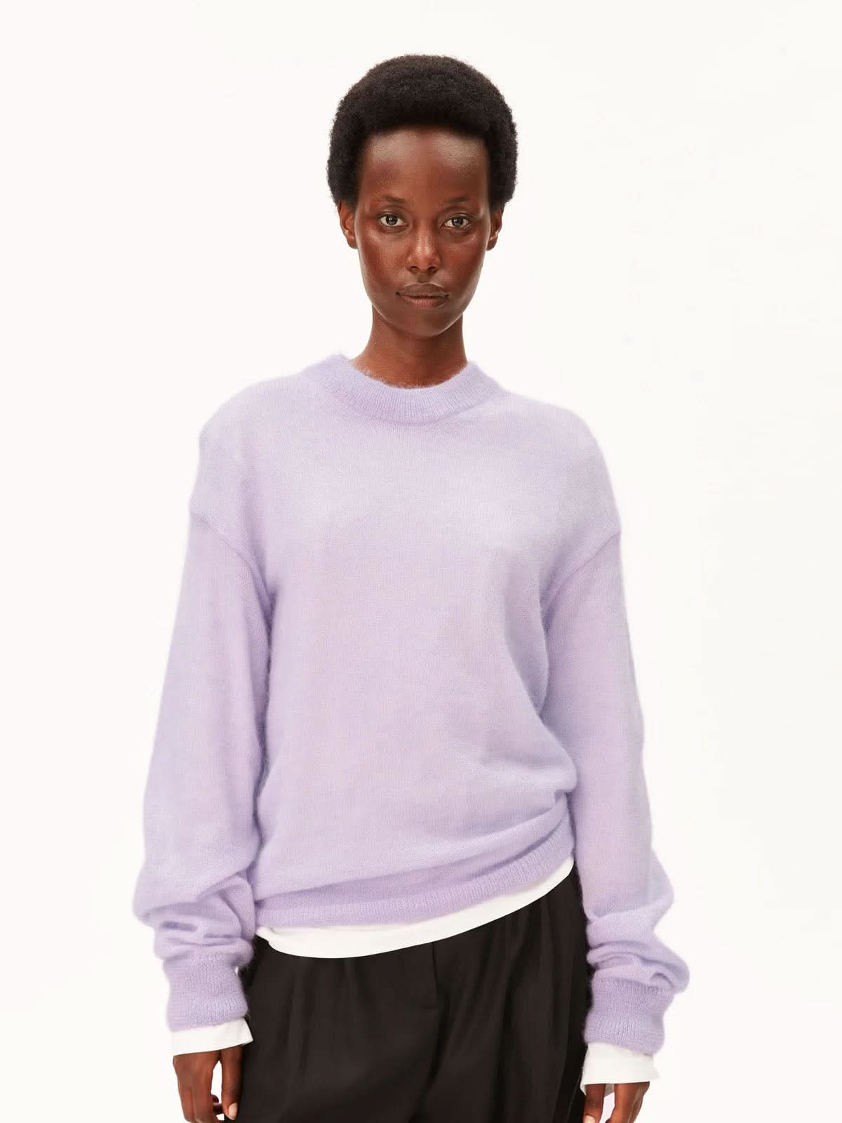 Armedangels Mohair Blend Knit Sweater Moonlit Lilac