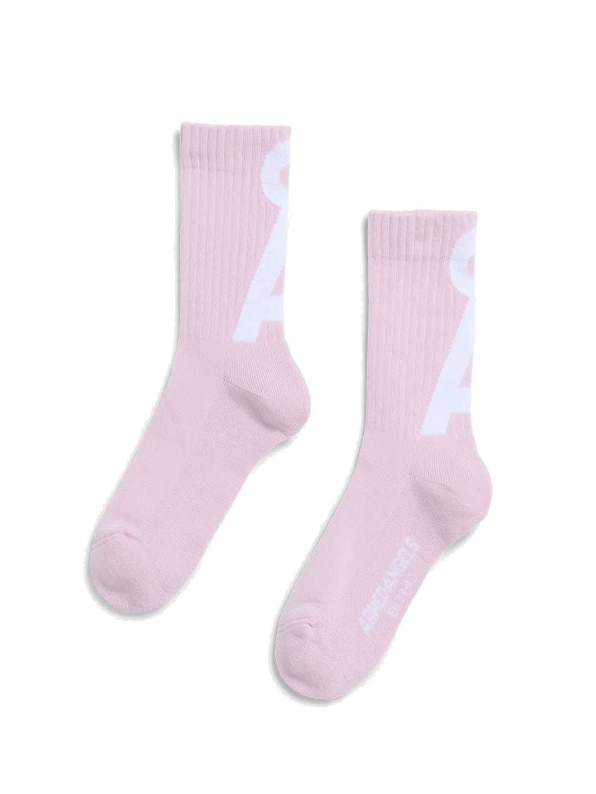 Armedangels Saamus Short Socks Pink Mist Broken White