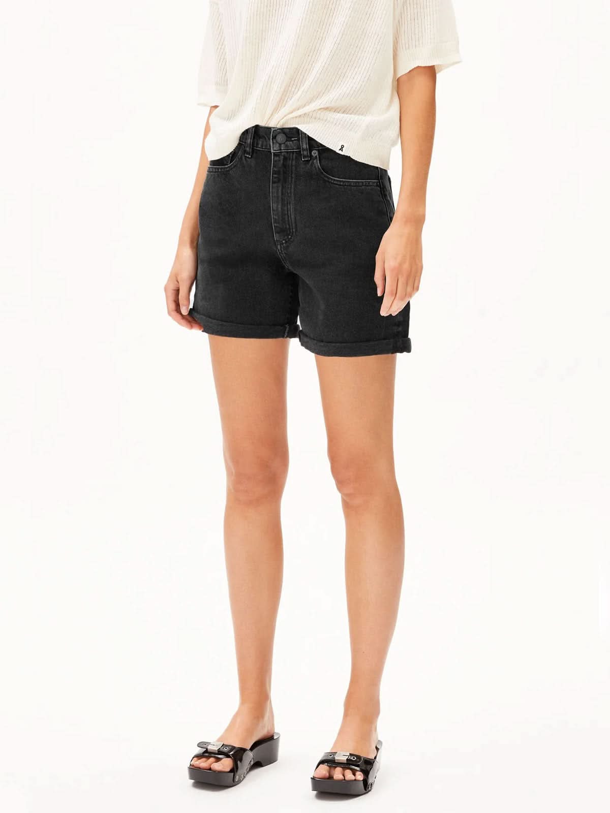 Armedangels Sheaari Denim Short Ebony Black
