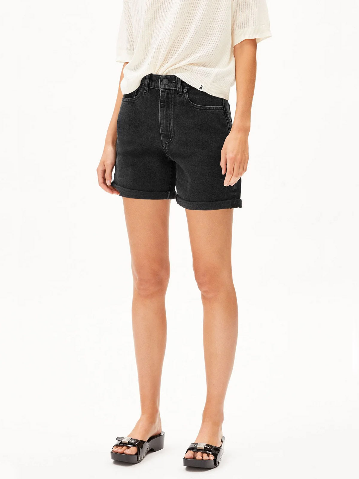Armedangels Sheaari Denim Short Ebony Black