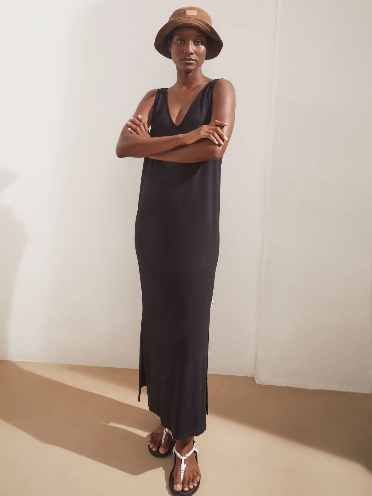 Armedangels Sleeveless Jersey Midi Dress Black