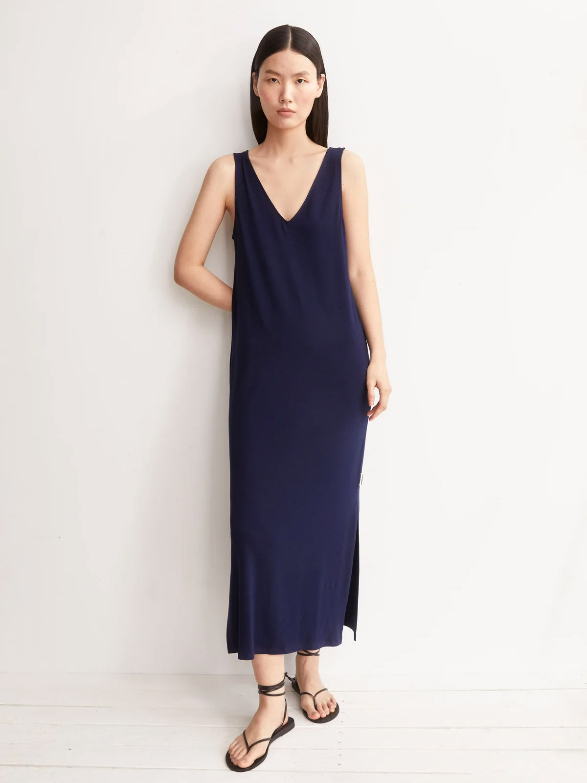 Armedangels Sleeveless Jersey Midi Dress Tinted Navy
