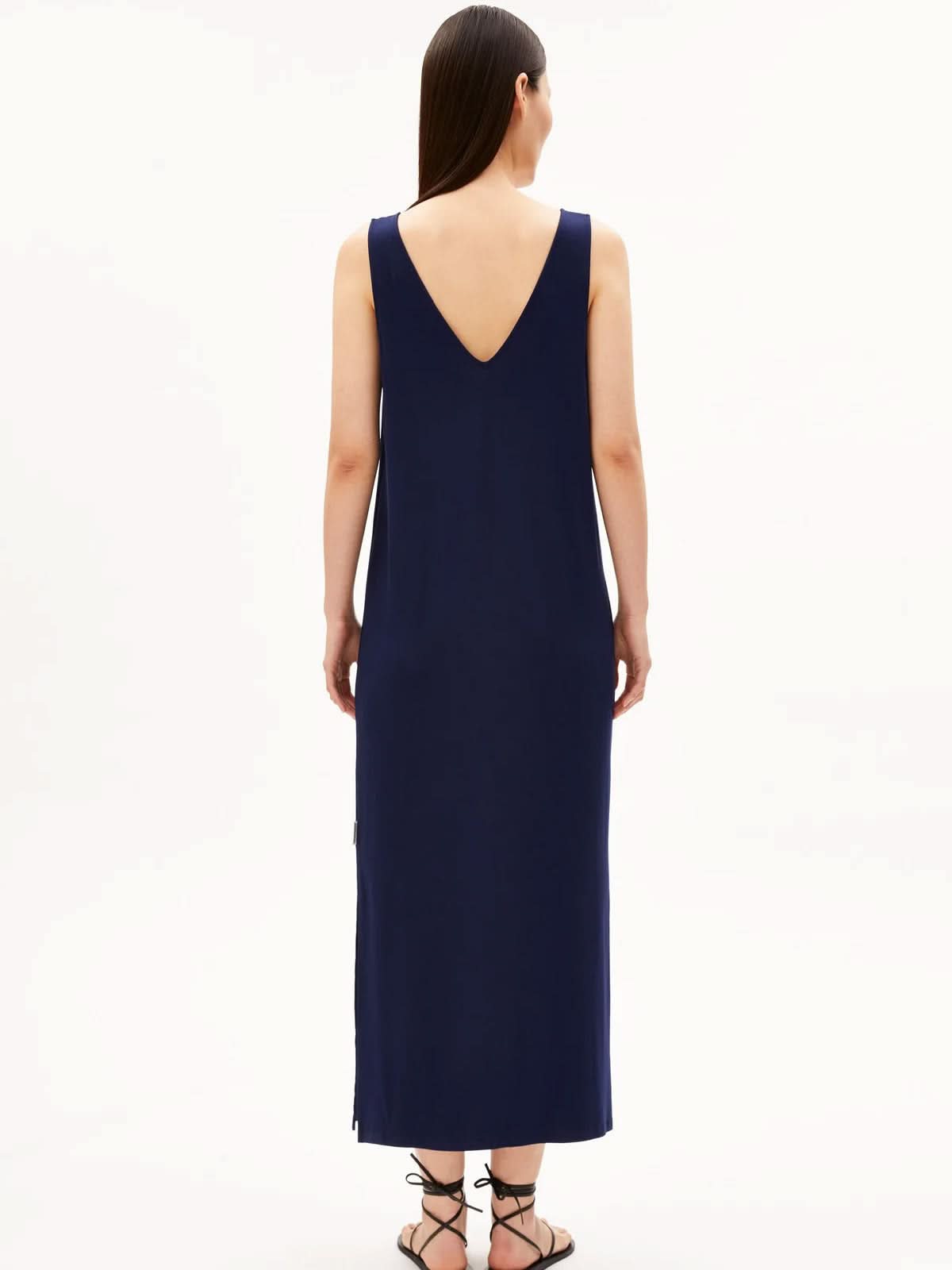 Armedangels Sleeveless Jersey Midi Dress Tinted Navy