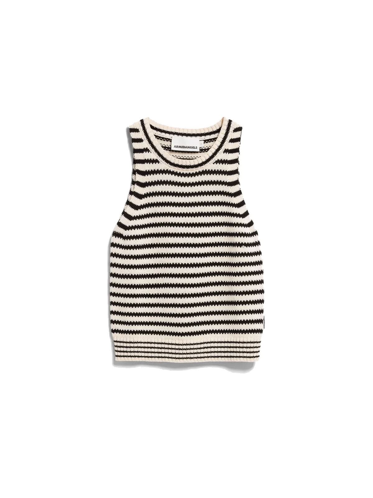 Armedangels Stripe Knit Top Undyed Black