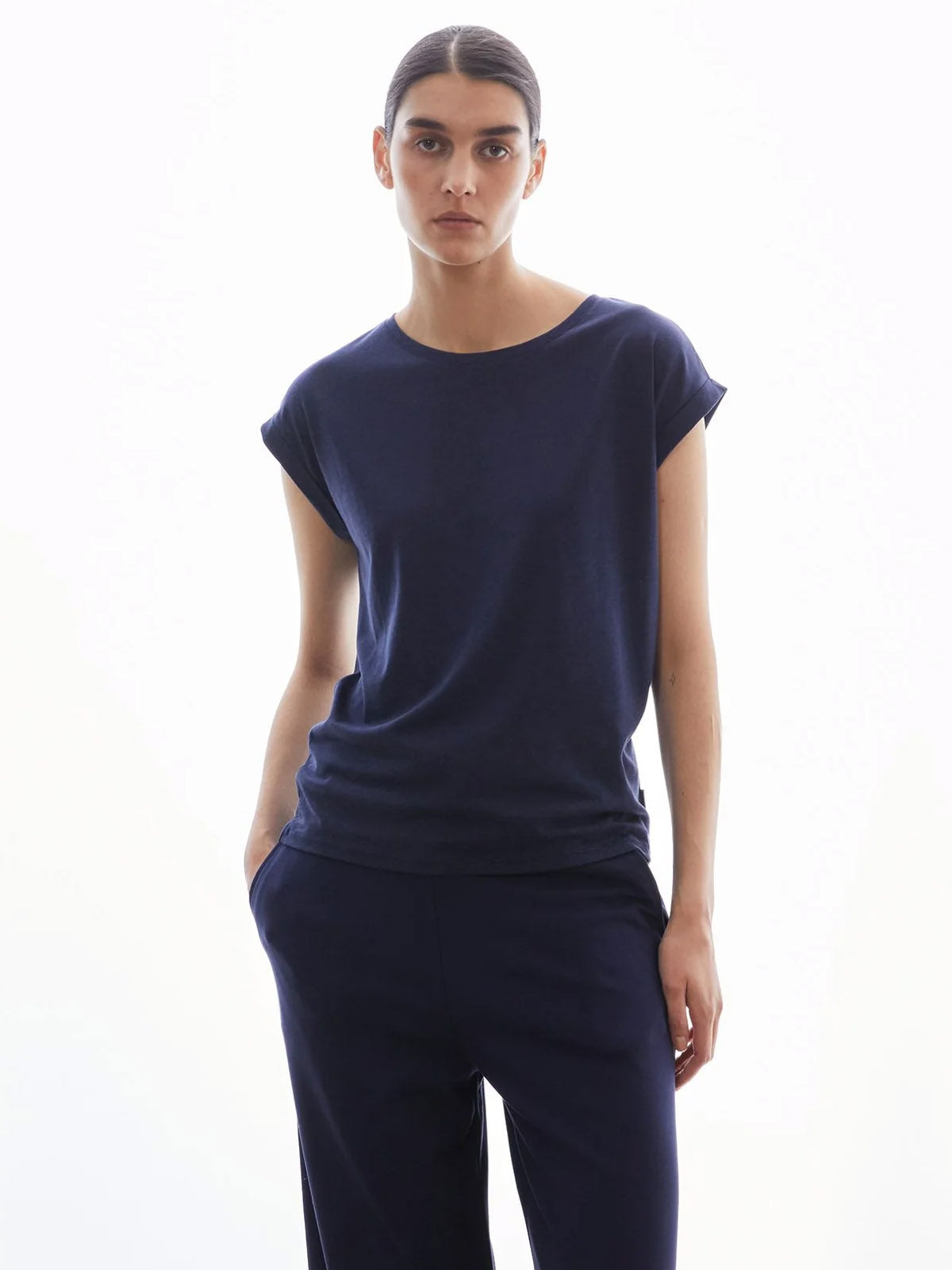 Armedangels T-Shirt Jilaana Tinted Navy