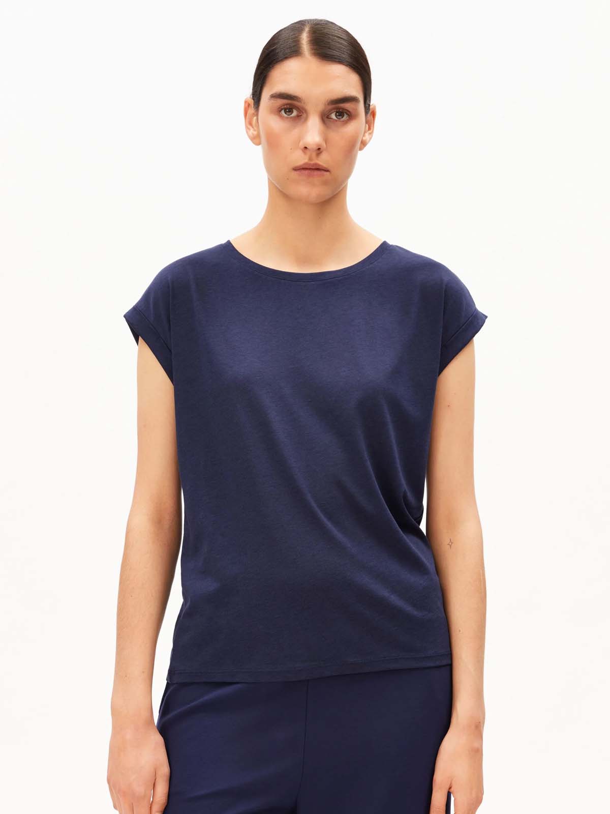 Armedangels T-Shirt Jilaana Tinted Navy