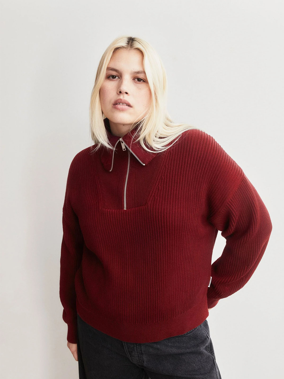 Armedangels Vanisé Rib Knit Sweater Velvet Red-Light Velvet Red
