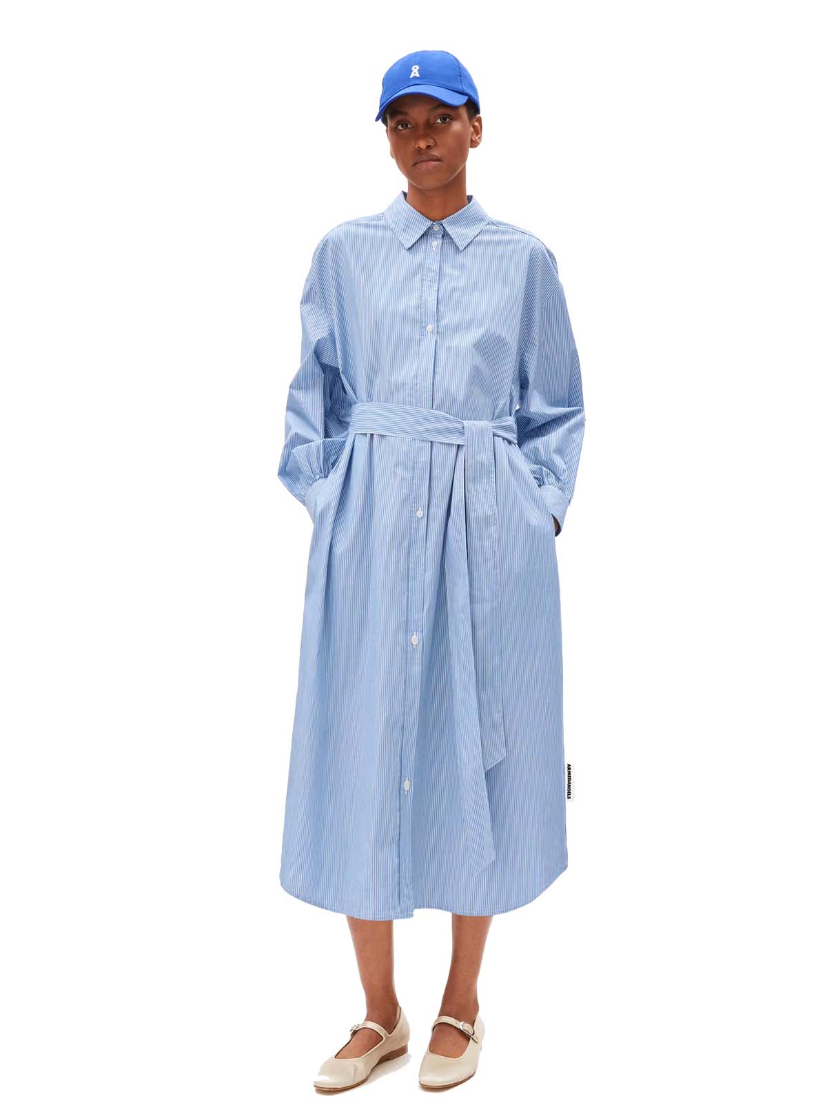 Armedangels Blouse Suriaana striped warm blue white