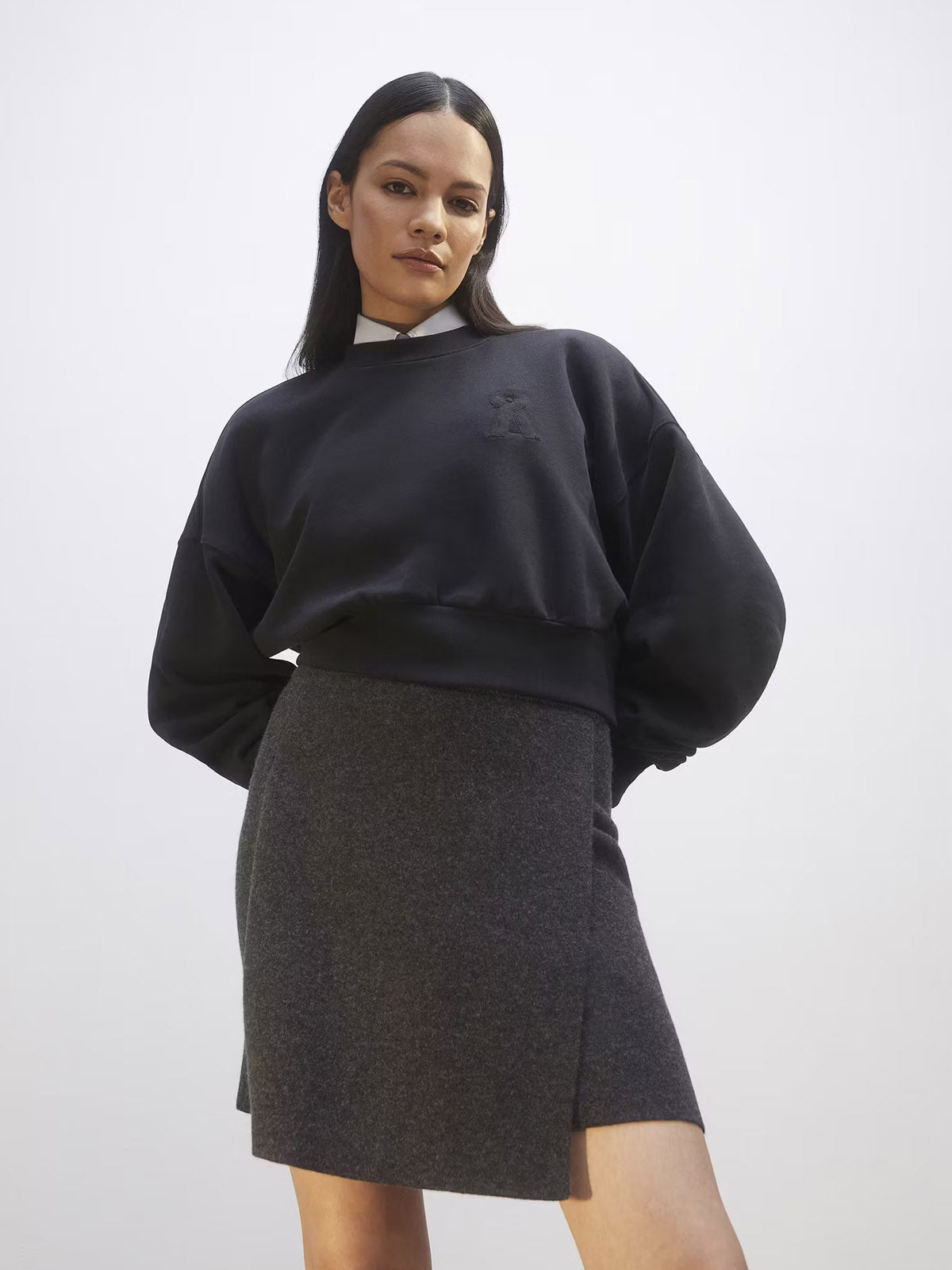 Armedangels Darlaa Knit Skirt Steel Melange