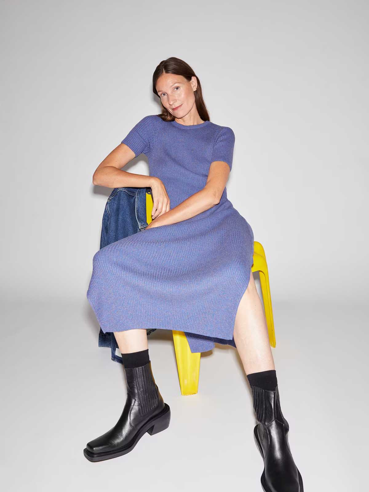 Armedangels Dress Elainaas Dynamo Blue Undyed