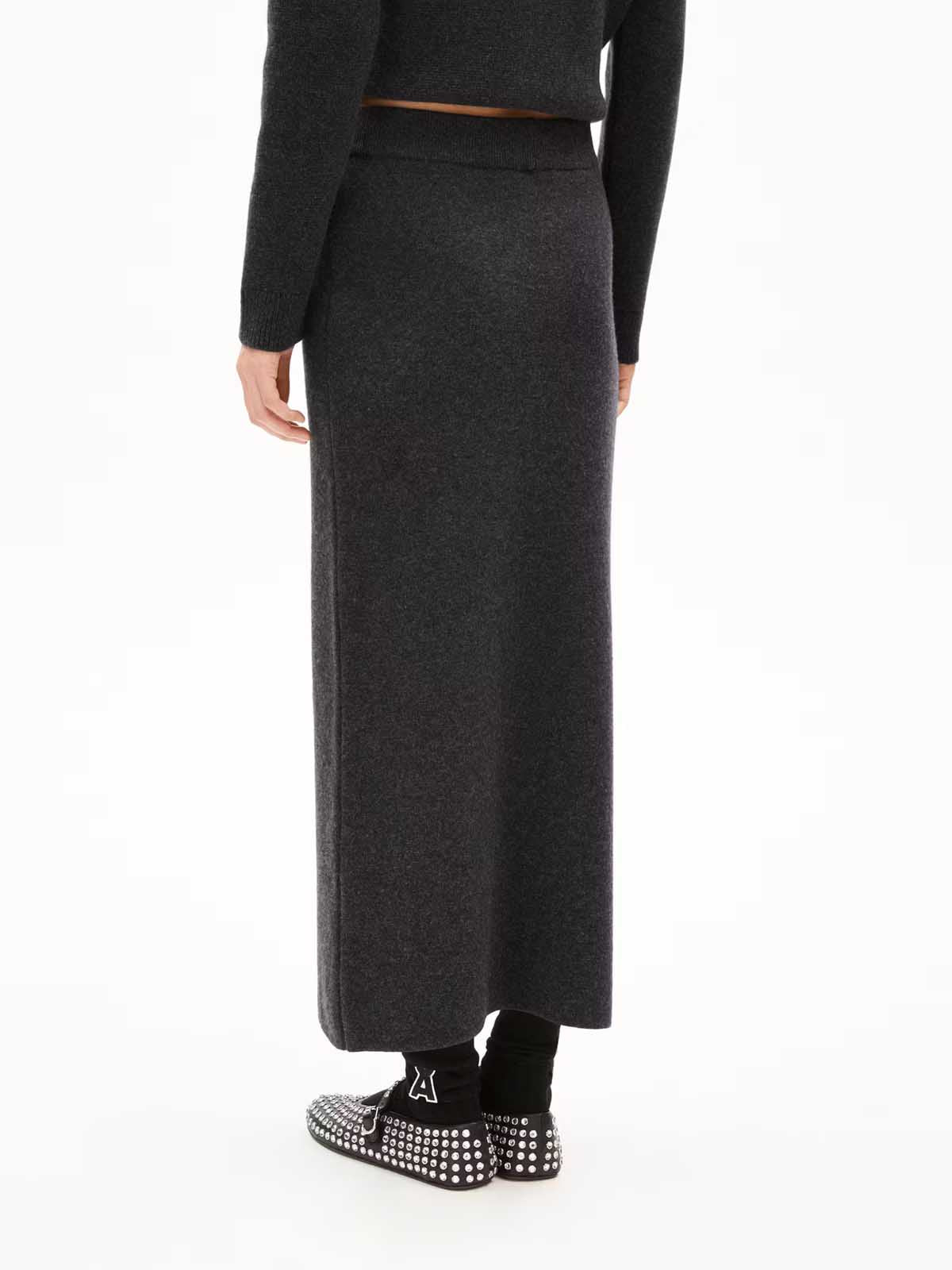 Armedangels Maalvo Wool Skirt Steel Melange