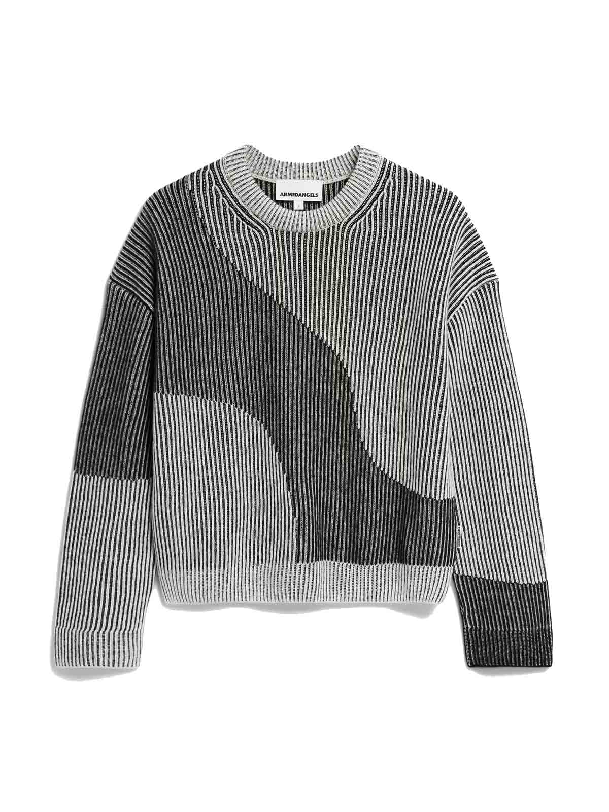 Armedangels Mayraa Vanise Pullover Loose Fit Black Offwhite