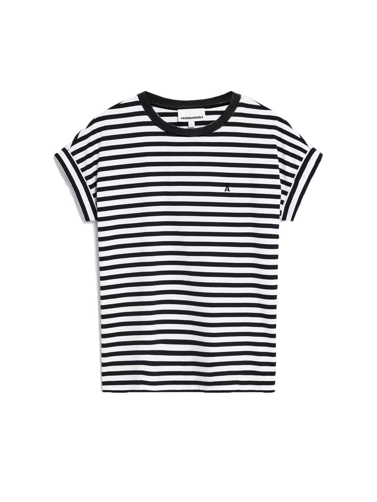 Armedangels T-Shirt Idaara Stripes White Black