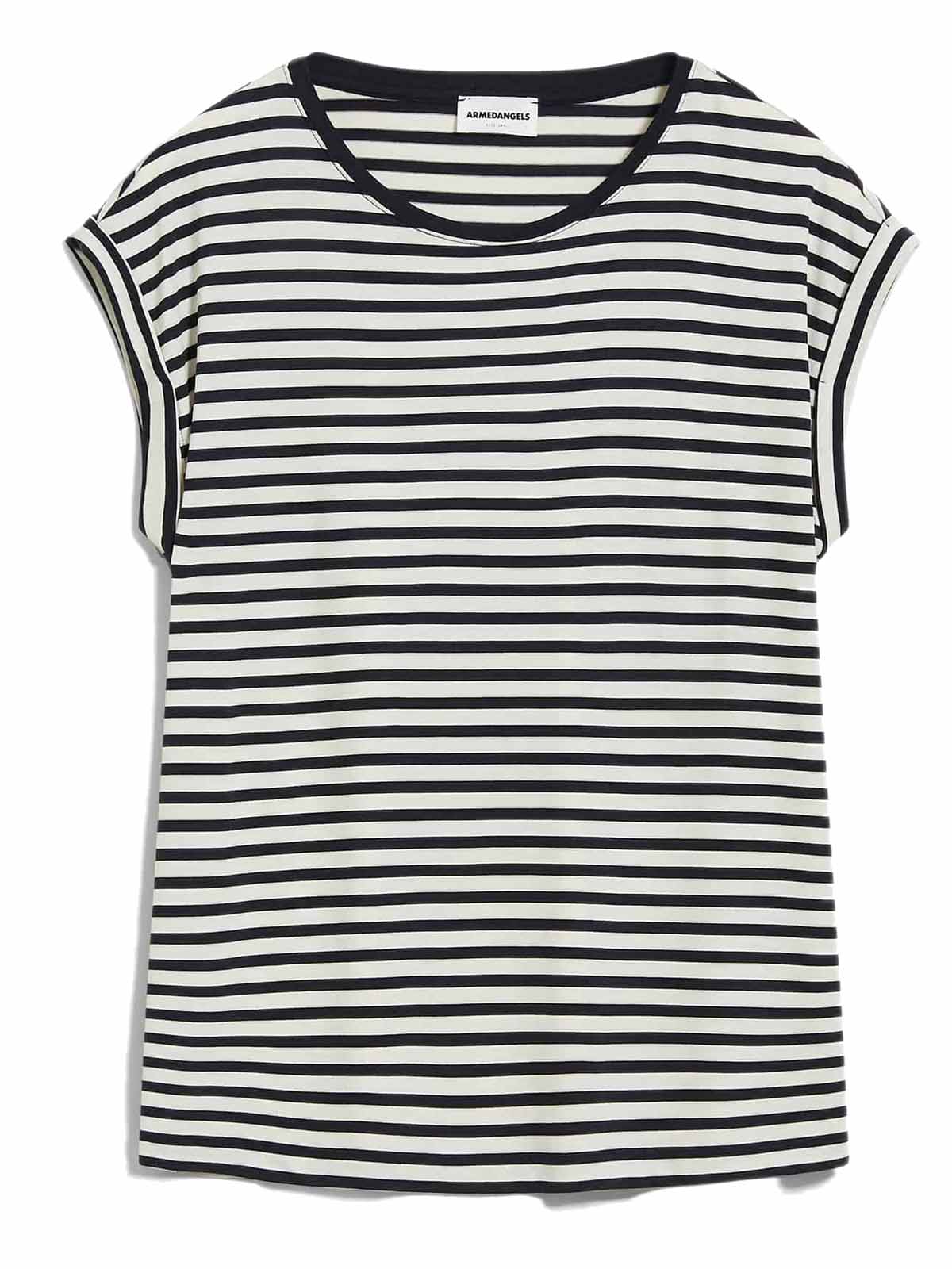 Armedangels T-Shirt Jilaana Stripes Night Sky Oatmilk