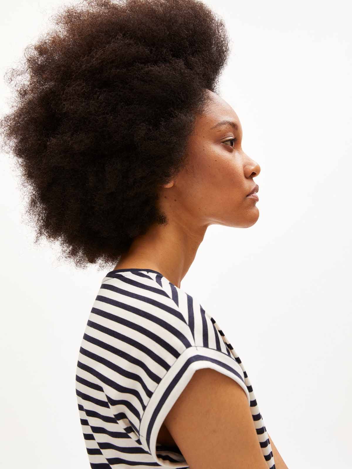 Armedangels T-Shirt Jilaana Stripes Night Sky Oatmilk