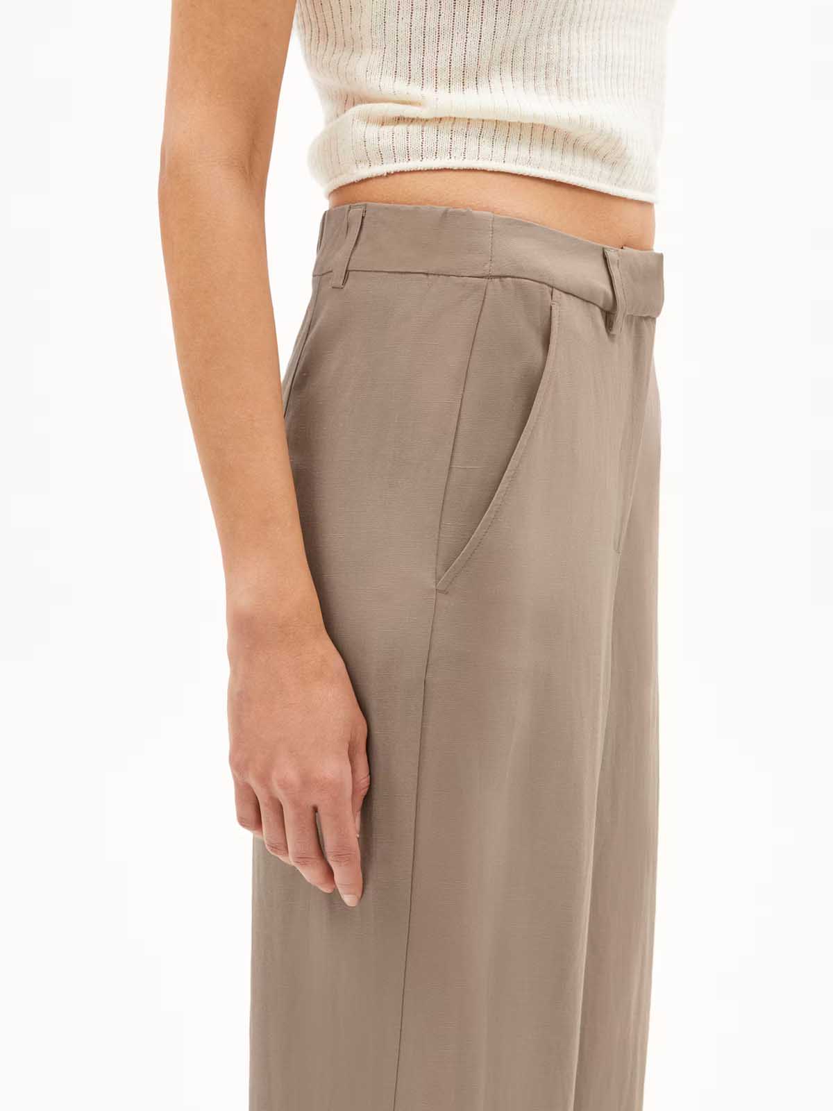 Armedangels Trousers Caarunus Lino Cinnamon Dust