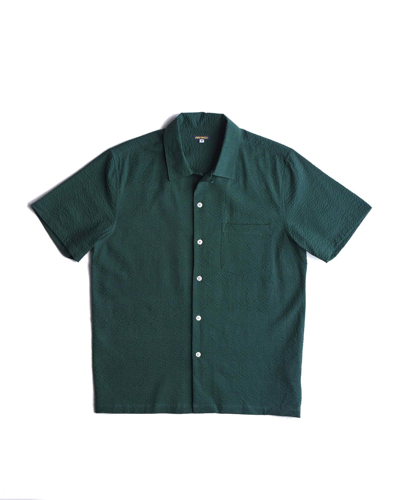 Arniko Bobby Shirt Green White Seersucker